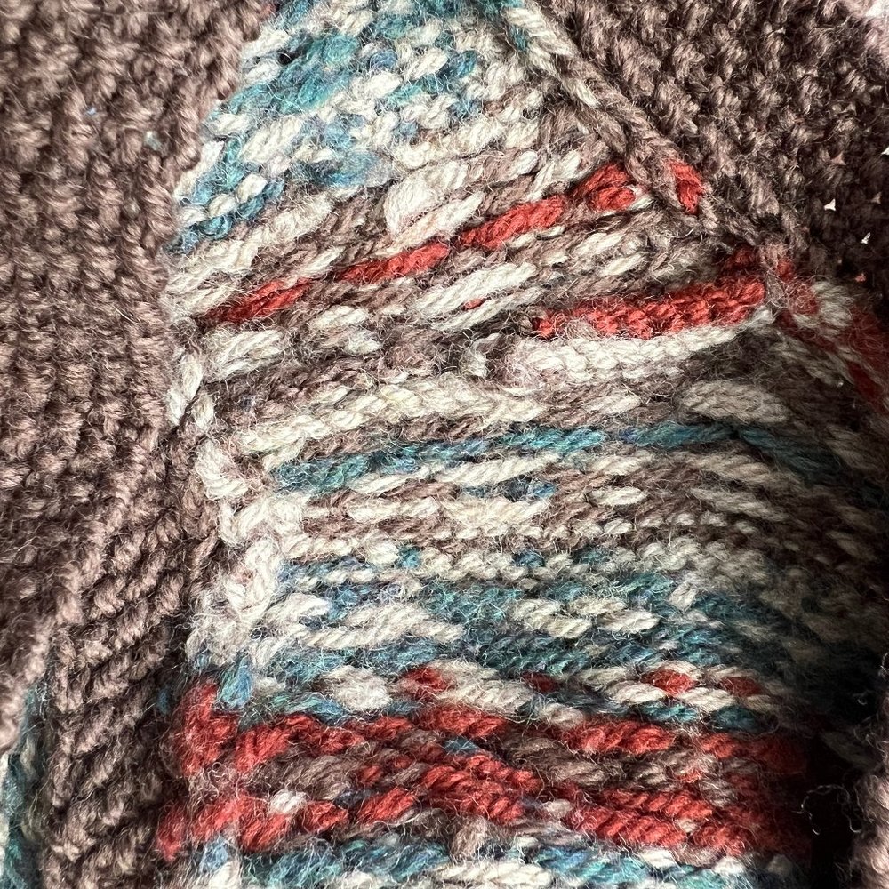 Vintage Handmade Rustic Cottagecore Fair Isle Knit Sweater Vest Cardigan Grandpa - Picture 6 of 8